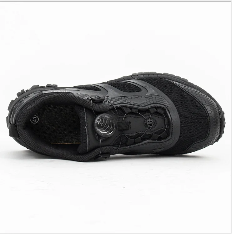 DFFB01 Tactical 3 seonds quick free lock wire system shoe laces sports duty shoes with breathable insole anti slipery duty shoes