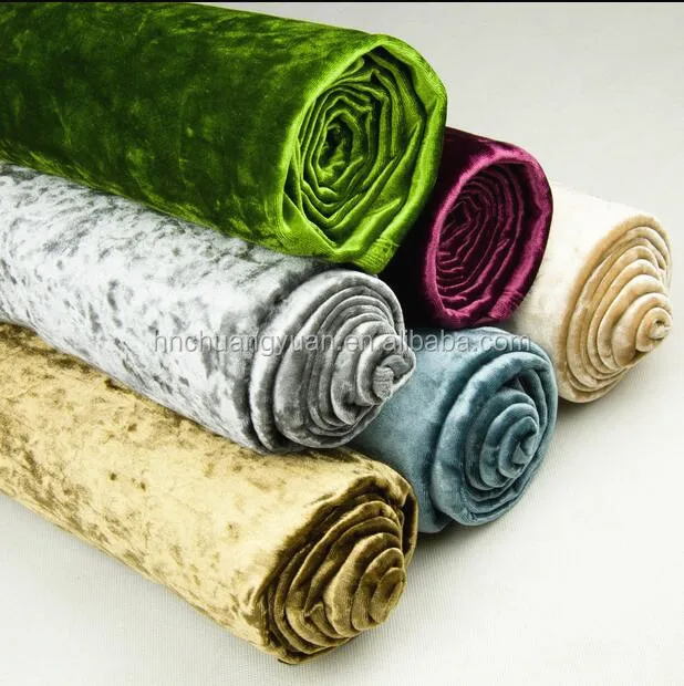 China 92% Polyester 8% spandex Fabric ice crushed Velvet Fabric for Dress