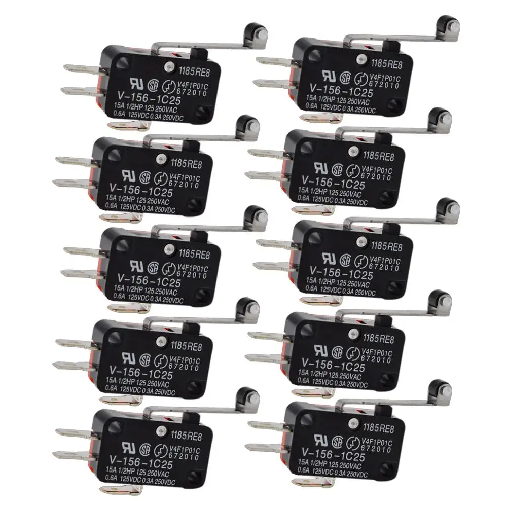 
Durable Micro Limit Switch V-156-1C25 Long Hinge Roller Momentary SPDT Snap Action 