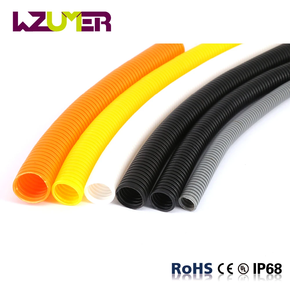 WZUMER, электрический провод, пластиковый гибкий шланг, полиэтиленовый гофрированный шланг, защитные трубы для моторов