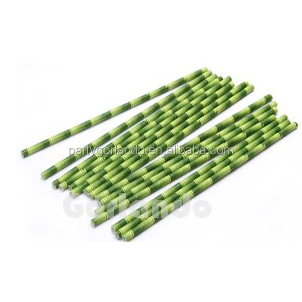 Bamboo Design Wholesale Disposable Drink Striped Paper straws