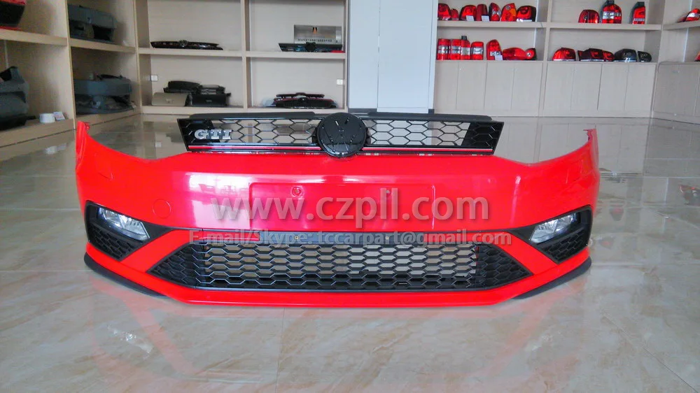 Передний бампер для POLO 2010 - 2014 - 2016 UPGRADE GTI 6R0 807 221 / 217 6C0 807 217 / 221