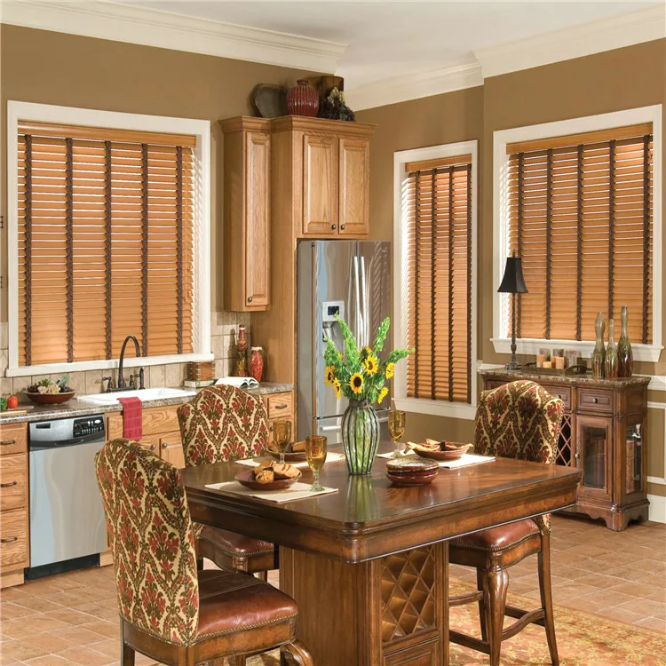 Electric motorized classic elegant basswood wooden venetian blinds