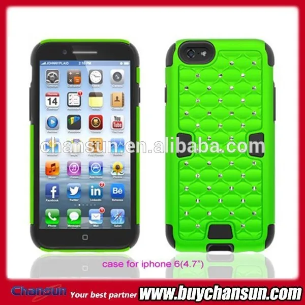 для iphone 6 силиконовые +pc кристалл алмаза bling 2 в 1 комбинированный случае