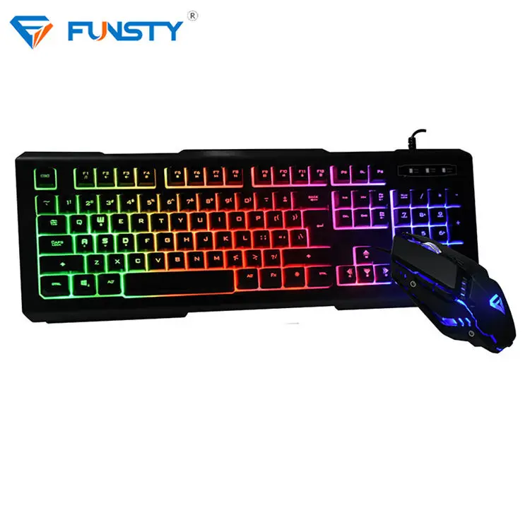 2018 FUNSTY компьютер Rgb Механическая игровая мышь клавиатура гарнитура комбо
