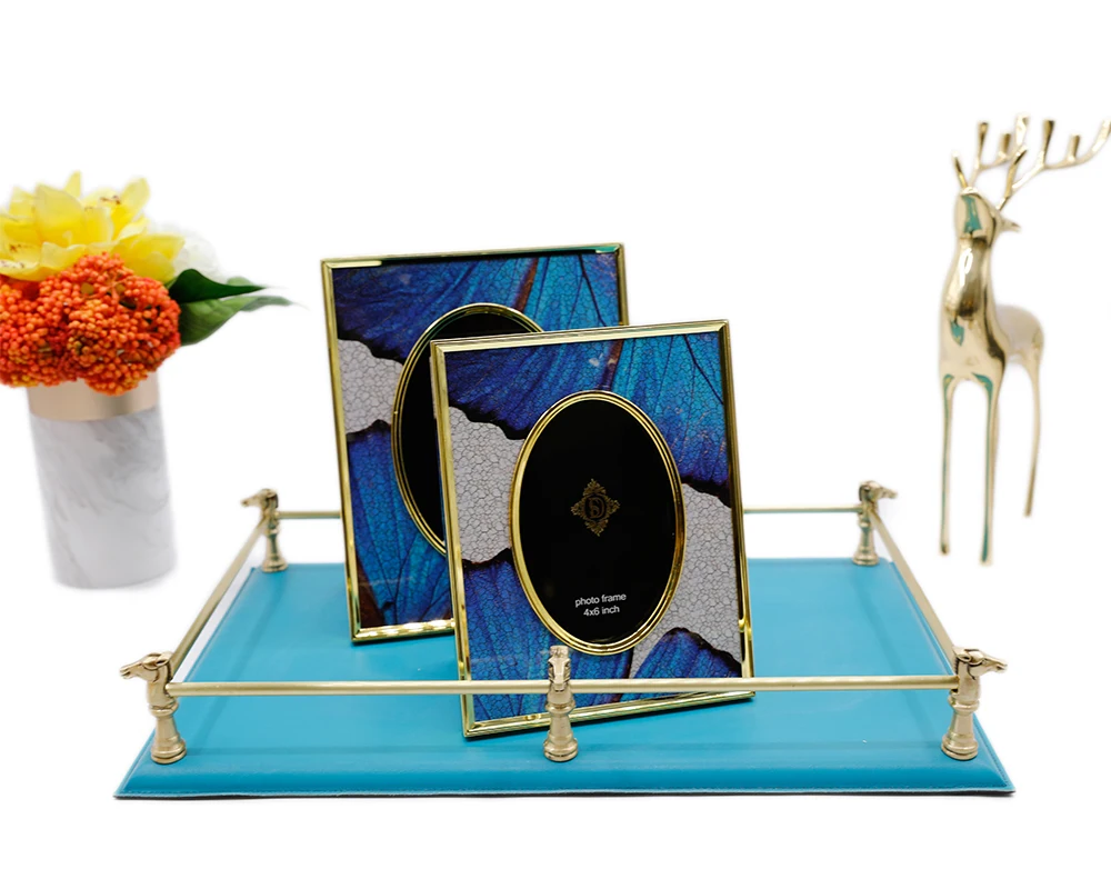 Европейский нео-классическая металлическая стеклянная рамка для фото, квадратном каблуке 7 дюймов семь дюймов цифровая фоторамка Дисплей Модель номер Вилла украшение для рабочего стола