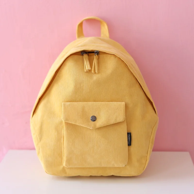 Mini Corduroy Backpack Women Fashion School Bags Shoulder Bag Lady Small Travel Kids Backpack