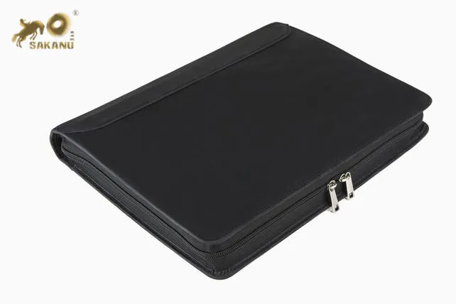 
Personalized Leather Portfolio, 3 Ring Binder Padfolio, Letter Size / A4 Document Organizer Folder 