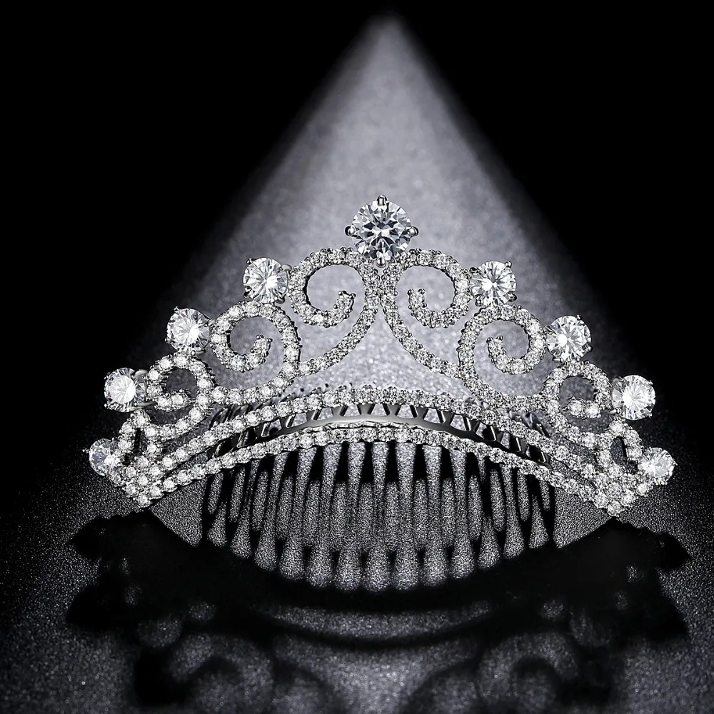 LUOTEEMI European Vintage Tiaras Bridal Jewelry Quinceanera Zircon Crystal Crowns Pageant Wedding Hair Accessories