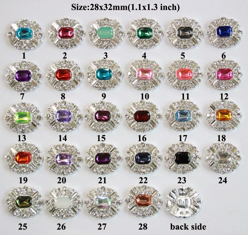 Elegant Rhinestone Flat Back Embellishments Rhinestone Button For DIY Bling Accessories MYGRB009