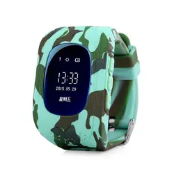Camouflage Q50 OLED GPS Tracking Watch For Kids SOS Emergency Smart watch Wearable Devices Finder Locator Tracker