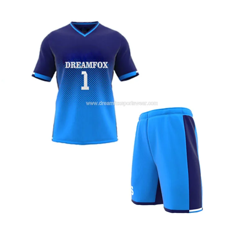 new style custom blue color soccer jersey shirt for athlete,latest football jersey soccer clothing set design your own