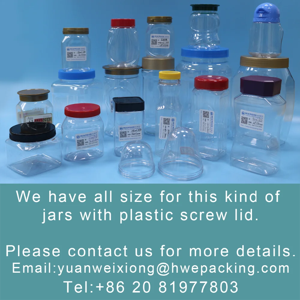 airtight packaging flip top cap screw fancy bulk PET decorative empty seal unique wholesale plastic spice jars