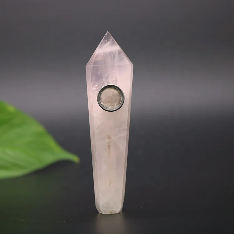 Healing Crystal Stone pipe Tobacco Bowl Rose Quartz Crystal Pipe