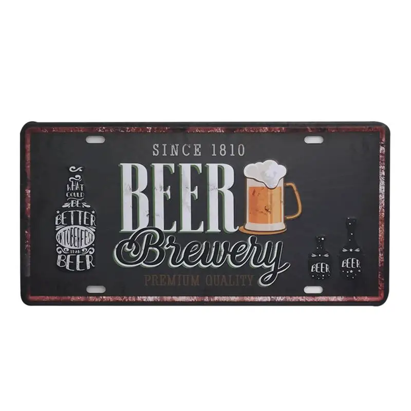 Wholesale Custom Logo 30.5cm*15.5cm Embossed License Plate Printed Vintage Logo Car Decorative Plate Decorative License Plate