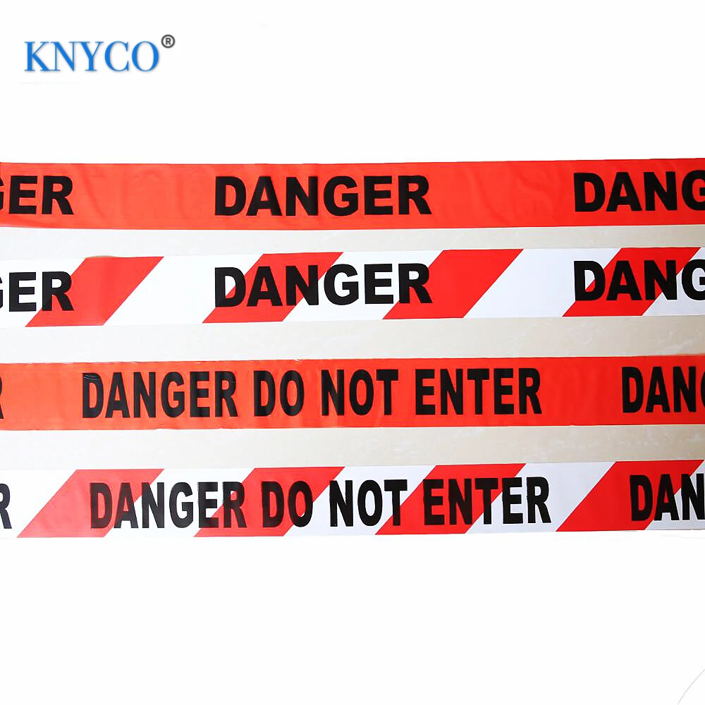 Customer printed light yellow color PE barrier tape for police and danger area warning purpose
