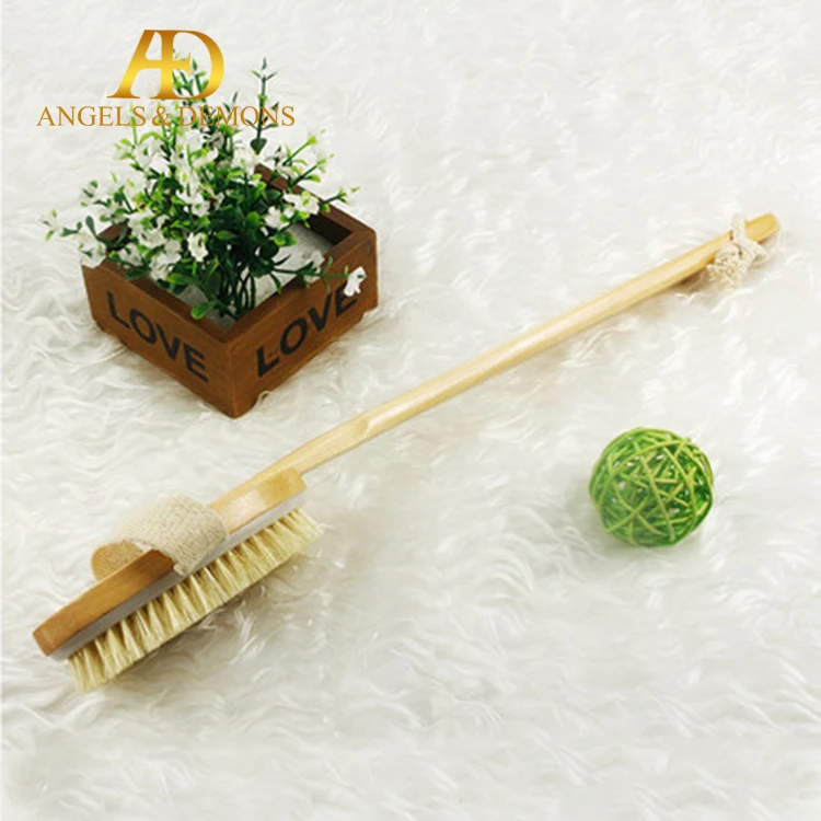 
Private Label Detachable Long Handle Massage Wood Bamboo Natural Bristle Dry Skin Bath Body Brush 