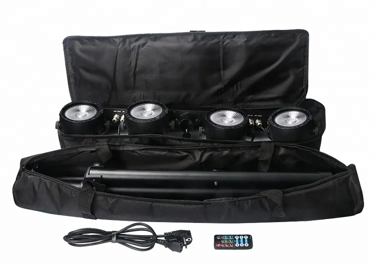4x30W RGB 3in1 COB LED DJ Par Light Kit with Tripod Stand and Travel Bag