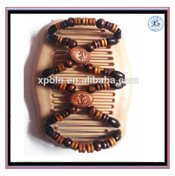 Handmade Fashion African butterfly Elastic Wooden Beaded Magic Comb Jewelry