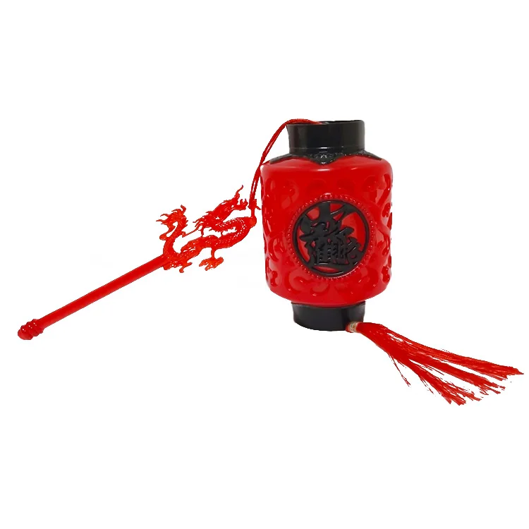 Традиционное китайское Новогоднее украшение, пластиковый мини-красный светодиодный фонарь