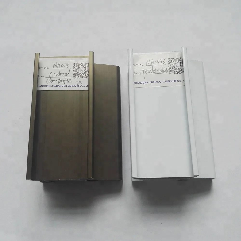 Alloy extrusion aluminum profiles 6063 t5 for make windows channel frame anodized and powder coated surface treatment