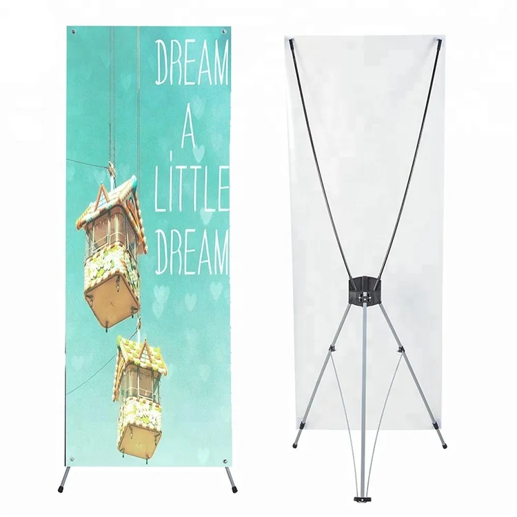 High Quality Newly Promotion Aluminum Pole Single Side Advertising Adjustable X banner Stand Display