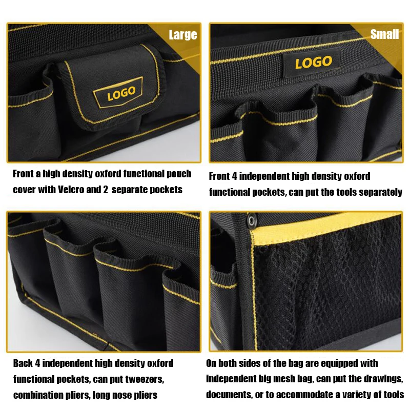 Oem Premium Hard Electricion Heavy Duty Open Tote Car Wash Tool Bag