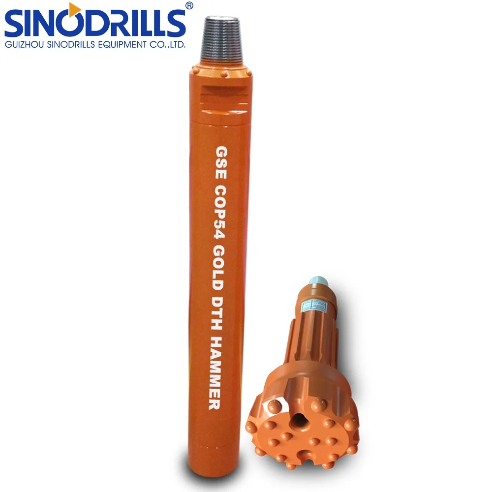 SINODRILLS Multi Function Down The Hole Mining Rock Drill Tools Cop54 Cop 54 Gold DTH Hammer and Bit with QL50 QL 50 Shank