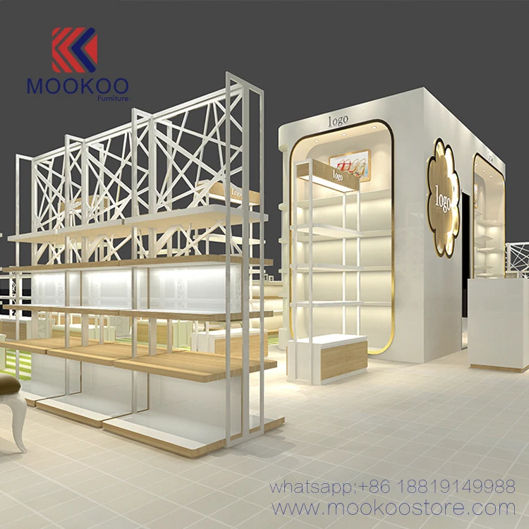 Customized Shoes Shop Display Furniture Design White Shoe Shelving