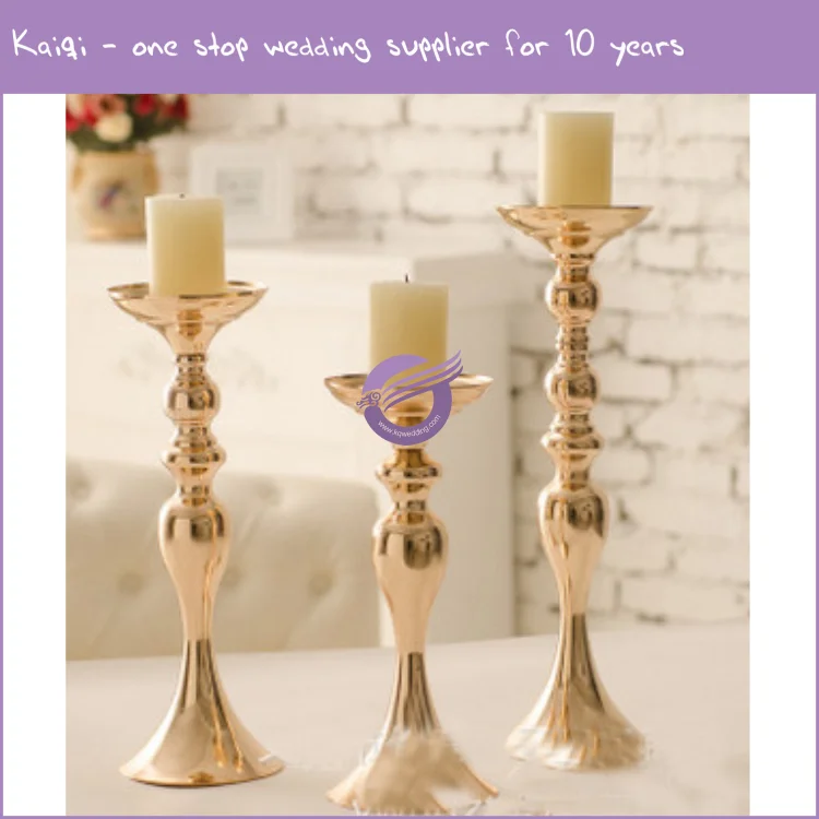 ZT01130 Factory direct Wedding table centerpieces rose gold metal candle stick holder set