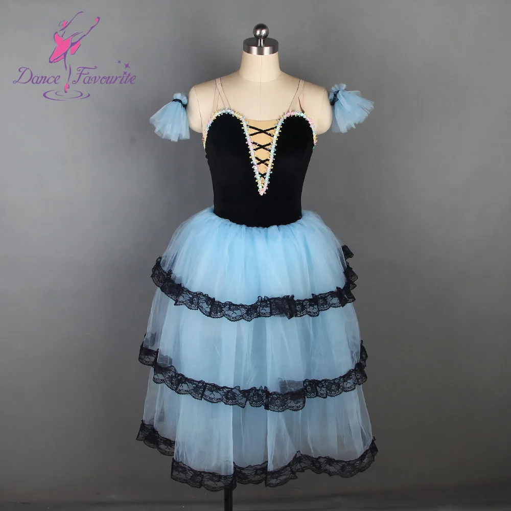 Романтическое Многоярусное платье-пачка для взрослых и девушек, красное испанское балетное длинное платье-пачка для танцев, костюмы для выступлений, 18004