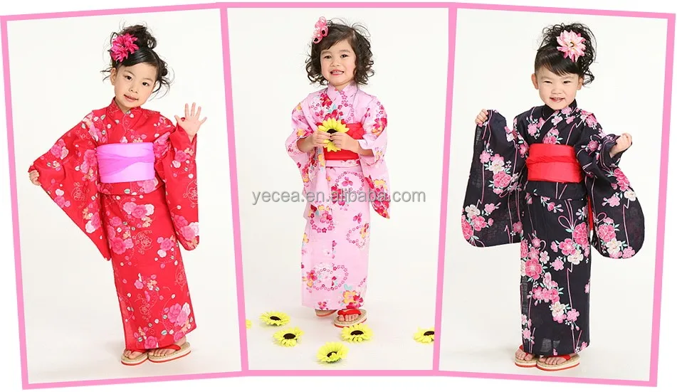 Good quality cute designs Japanese kimono yukata for children
