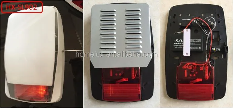 Three color optional 120db wired outdoor siren with flash light loud sound security alarm system