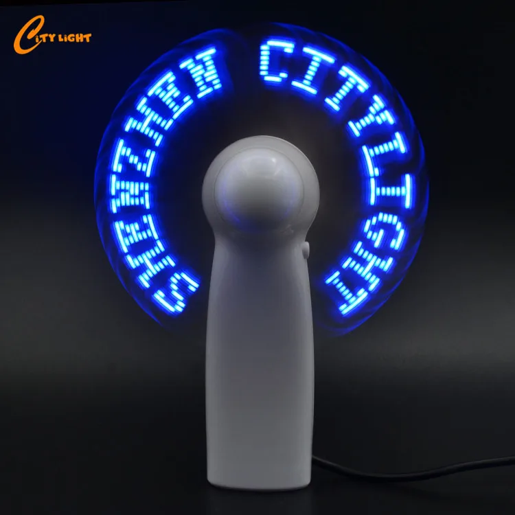 Mini portable programmable led message handheld fan