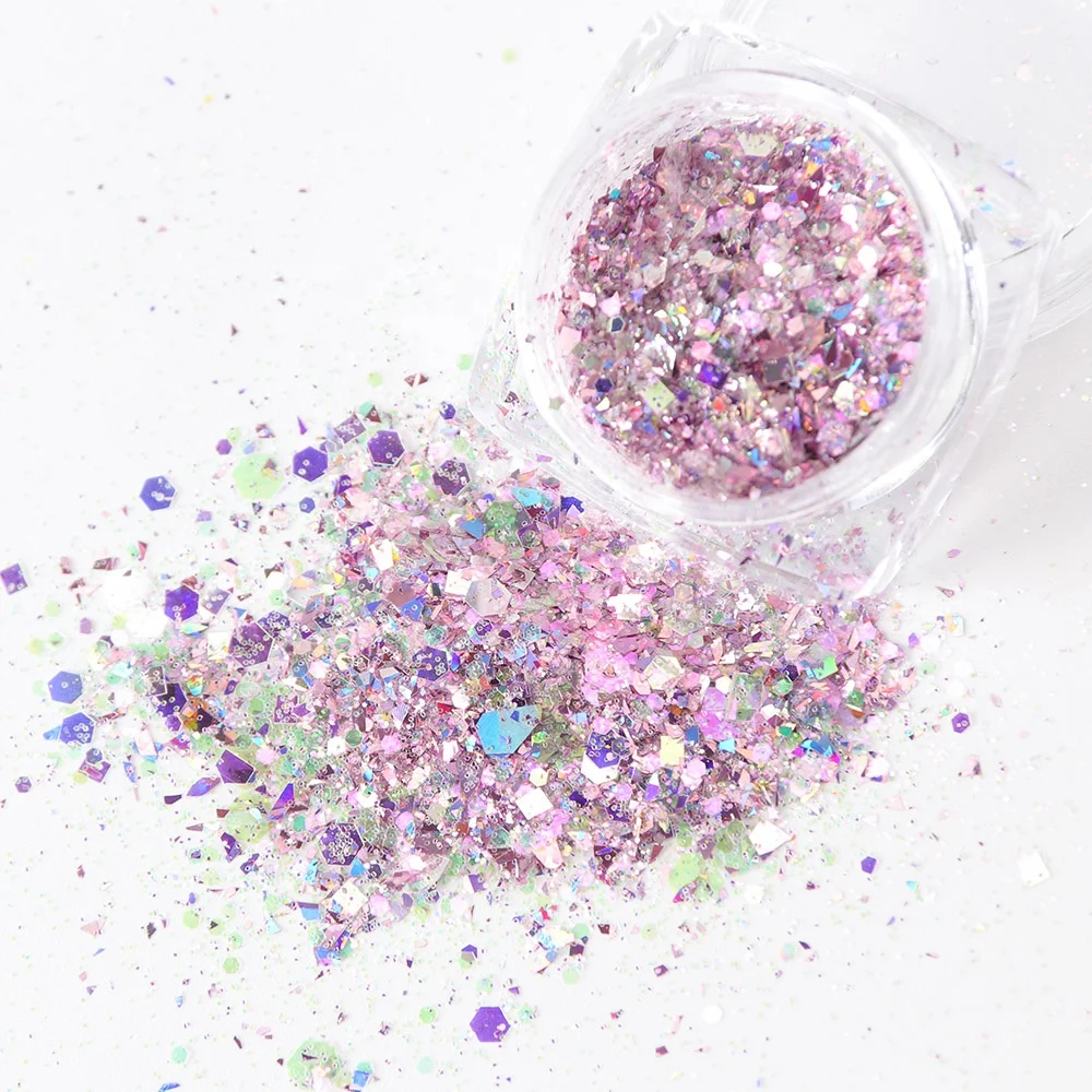 Nail Mermaid Glitter Flakes 3D Hexagon Colorful Sequins Spangles Polish Manicure Nails Confetti Art Decorations