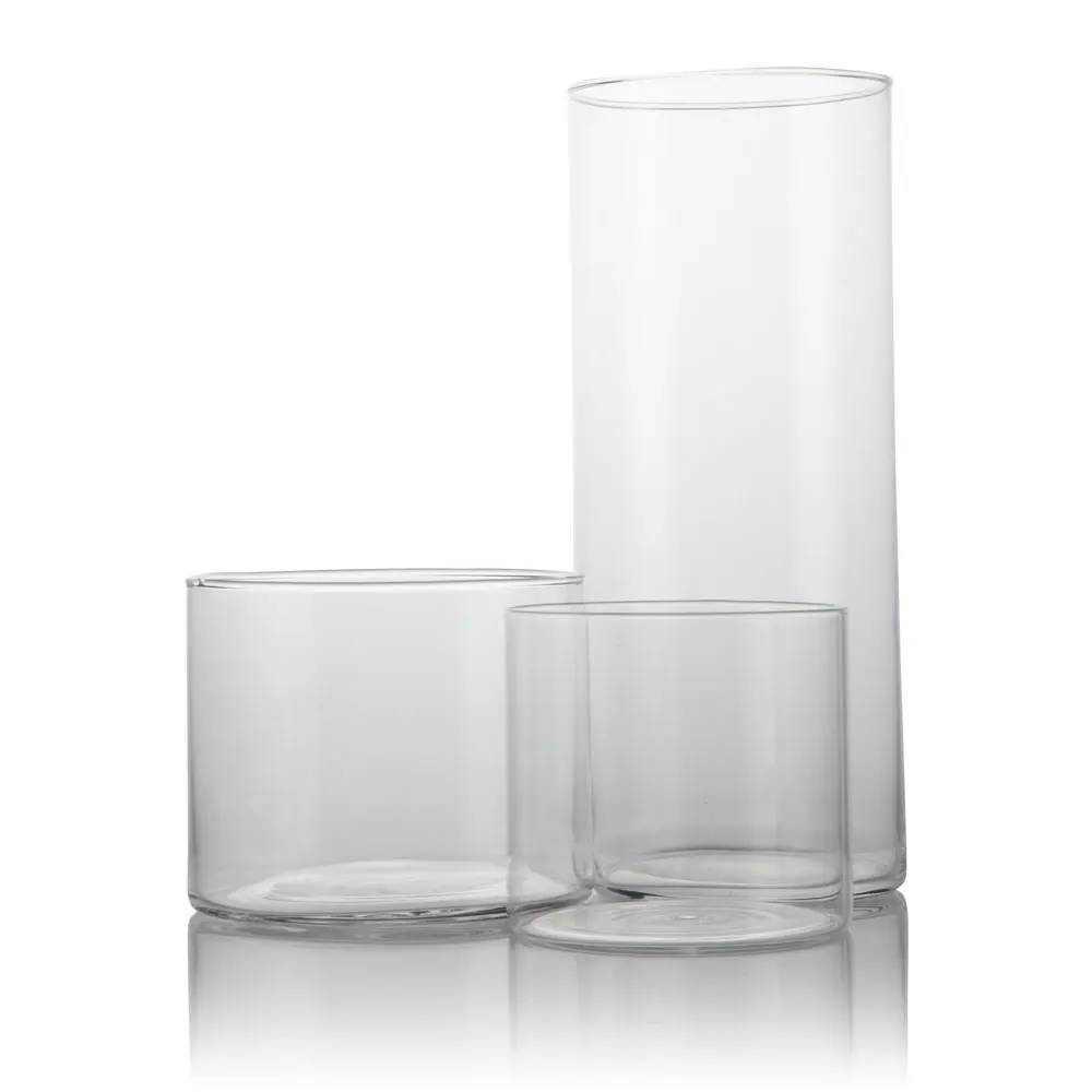 Wedding Centerpiece Tall Clear Glass Cylinder Vase