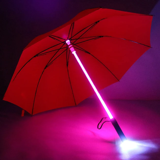 Promotional Led Light Up Umbrella Custom LOGO Colorful Led Umbrella With Torch