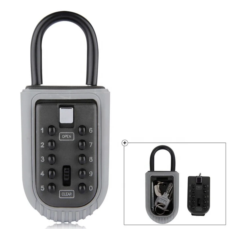 New portable outdoor shackle car Security hang Digit Combination button waterproof  Key Storage Key Safe Box with shackle