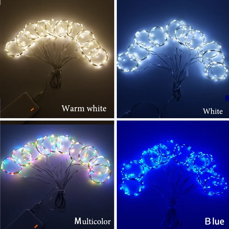 8 Modes Switch USB Copper Wire String Light With remote control Christmas fairy For Wedding/Party/Curtain/Garden