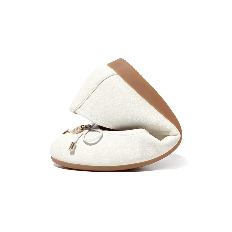 Guangzhou ballerine shoes women Women Round Toe Flat Leather Ballet Dance Shoes