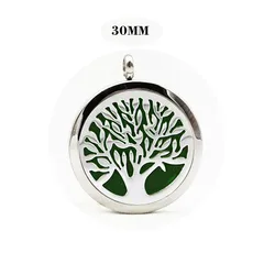 Tree of Life 316L Stainless Steel Jewelry Gold Plated Pendant Aroma Necklace Locket Essential Oil Diffuser Necklace For Women