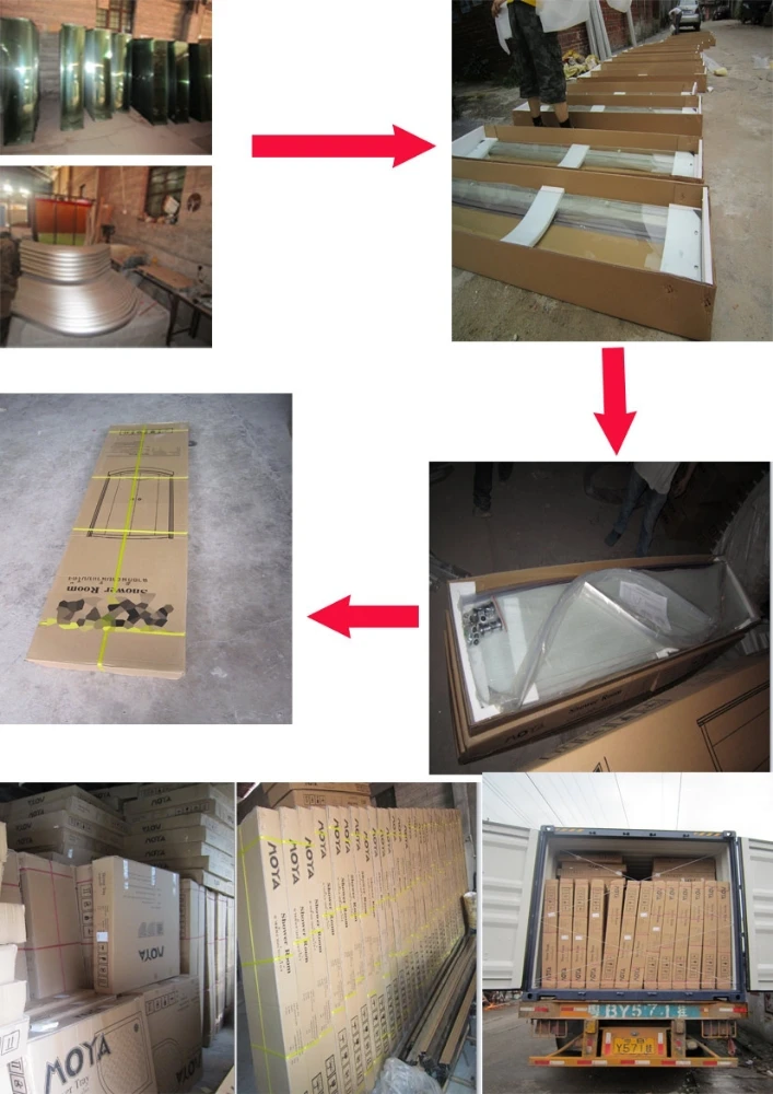 
High Quality Cheap price Stainless steel frame rectangle bath shower cabin 2 sided shower enclosure 