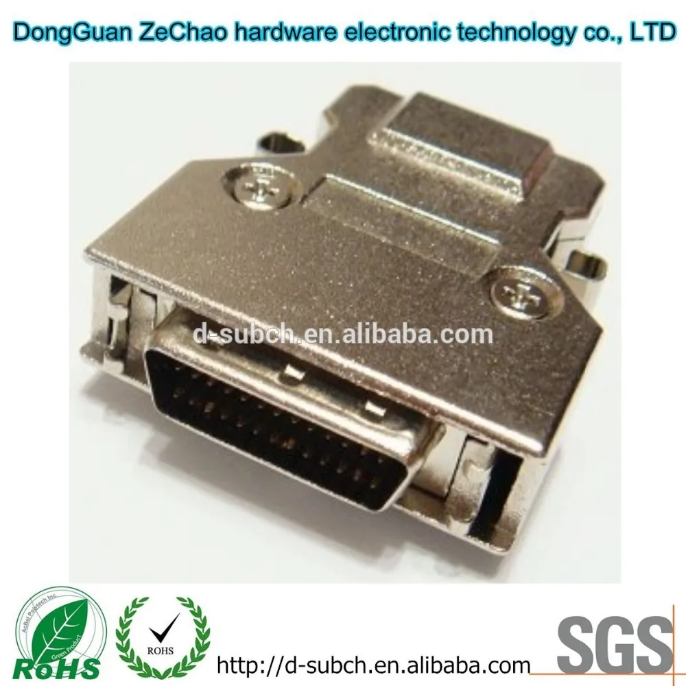 Pin шрапнель разъем типа и металл капюшоном мужской scsi разъем, используется в серводвигатель разъем