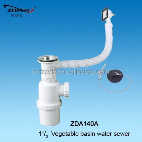 Kitchen sink drainer sewer with strainer with overflow ,Siphon bottle Plumbing trap, wash basin waste sewer