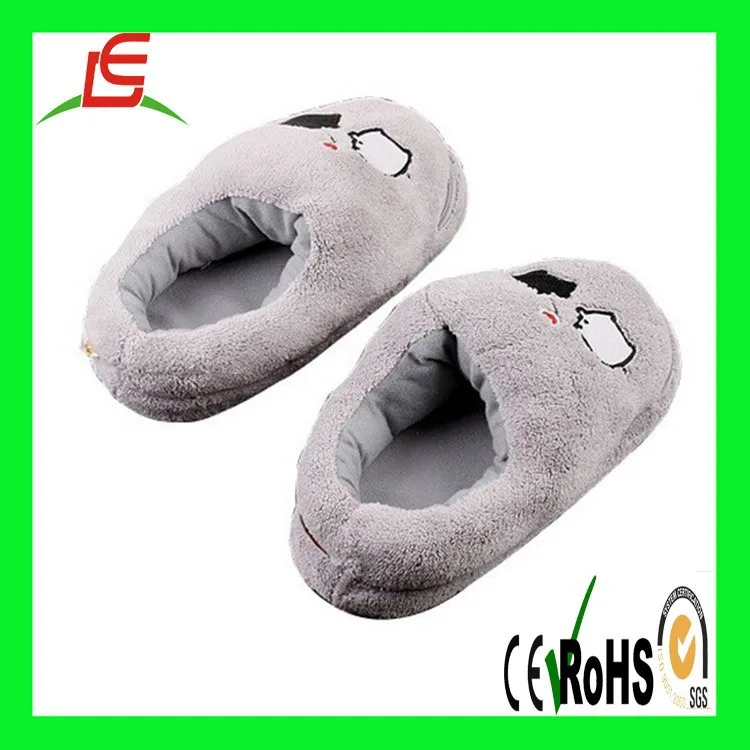 New Gray PC Electric Heating Slippers Heated Shoes Foot Warmer Piggy Plush USB Laptop