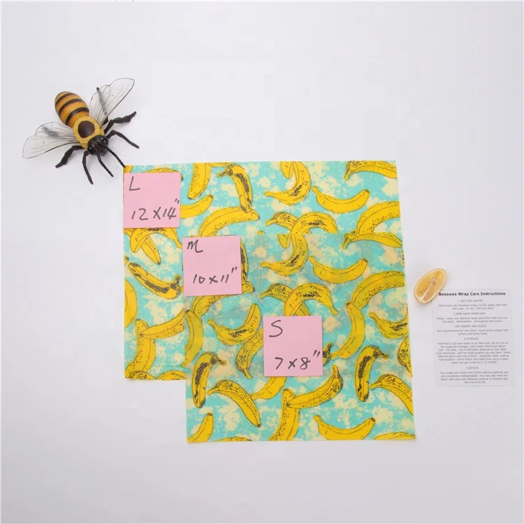 
2019 High Quality Bee Wax Food Wrap Reusable Organic Beeswax Wraps 