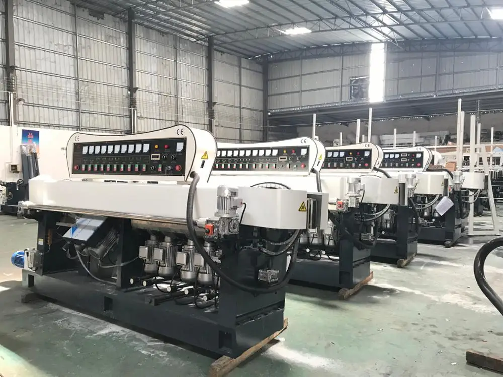 9 motors Glass edging machine with 45 degree  showroom glass door window