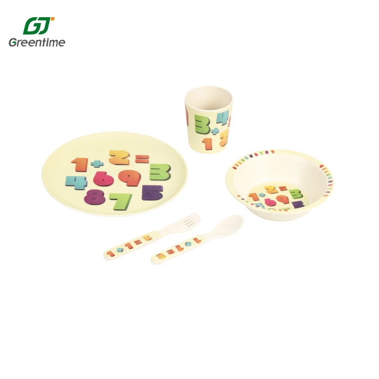 Kids Bowl Sub Salad Plate Plastic Tableware Cartoon Lunch Tray Dinnerware Set Food Tray Pla Bamboo Kids Plate For Kids