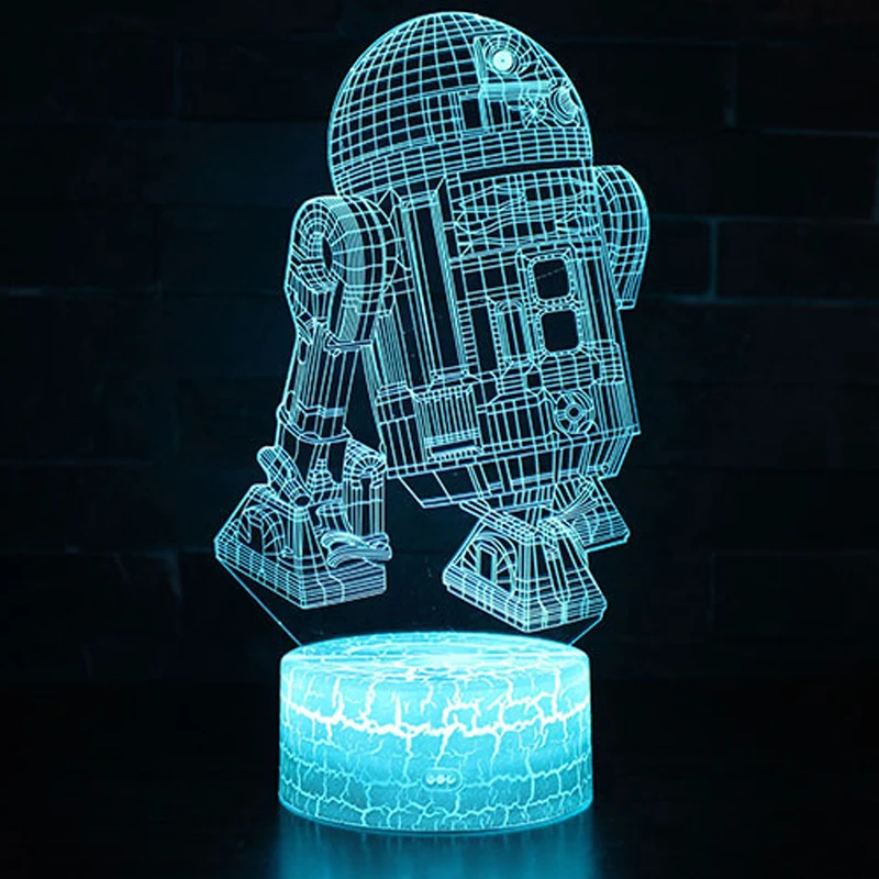 Cartoon R2-D2 Robot 3D Lamplight LED USB Mood Night Light Multicolor Switch Touch Sensor Luminaria Change Table Lamp