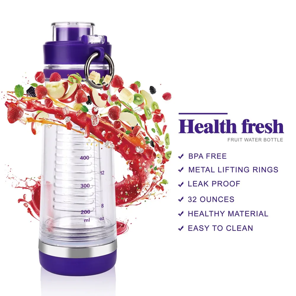 2018 Amazon Hot Sale New Product 550ml Free Sport Flip Top Lid Tritan Fruit Infuser Water Bottle